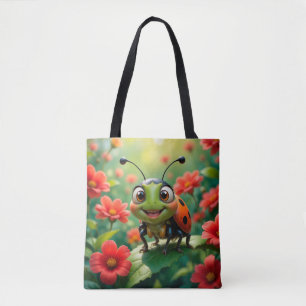 Bolsa Tote 🐞 Amuleto de Jardim de Joaninha Fofa Encanto da N