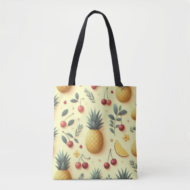 Bolsa Tote Ananás e cerejas (Frente)