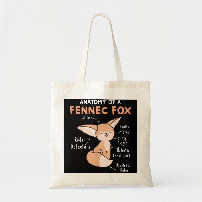 Bolsa Tote Anatomia De Fennec Fox Cute Fox Cute Lover Gift Fe (Frente)