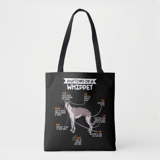 Bolsa Tote anatomia de um presente engraçado de cachorro bran (Frente)