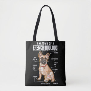 Bolsa Tote Anatomia do Buldogue Francês Cão Engraçado