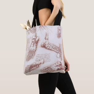 Bolsa Tote Anatomia humana: Ossos de pés por Leonardo da Vin