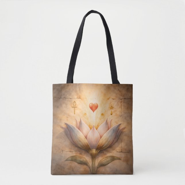 Bolsa Tote Ancient Egyptian Lotus WatercolorRomanticValentine (Frente)