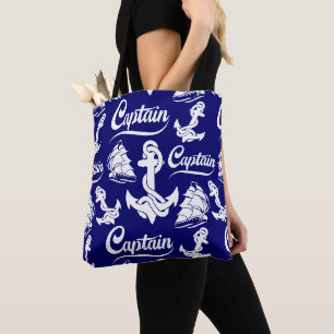 Bolsa Tote Âncora de veleiro Capitão Desenho Náutico
