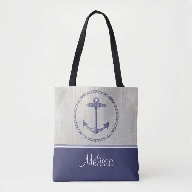 Bolsa Tote Âncora náutica | personalizado (Frente)