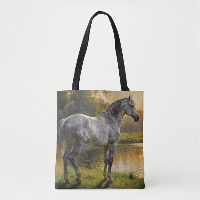 Bolsa Tote Andalusian Stallion by the Lake (Frente)