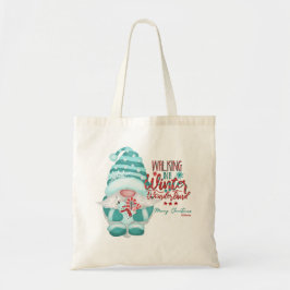 Bolsa Tote ANDANDO EM UM WINTER WONDERLAND Gnomo christmas