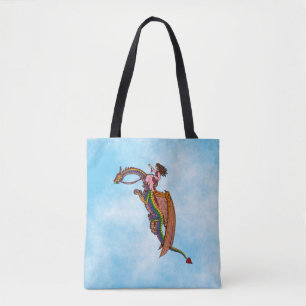 Bolsa Tote Andando pelo Dragão Arco-Íris