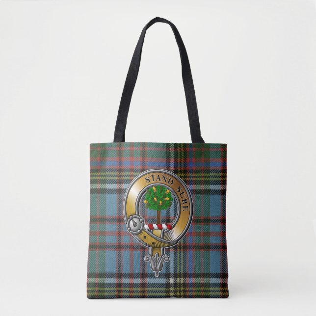 Bolsa Tote Anderson Tartan e Crachá (Frente)