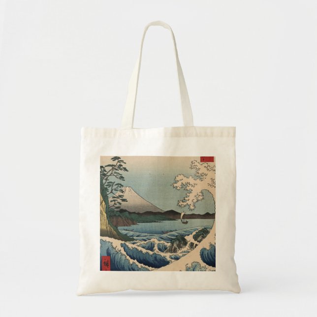 Bolsa Tote Ando Hiroshige - Mar em Satta, Província de Suruga (Frente)