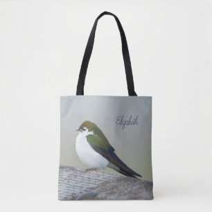 Bolsa Tote Andorinha Violeta-Verde