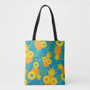 Bolsa Tote Anéis de abacaxi: Vintage de Cartoon de Doodle.