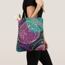 Bolsa Tote Anéis de Saturno: Arte Abstrata Maximalista