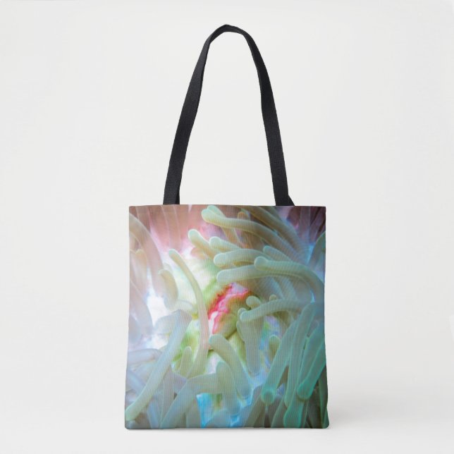 Bolsa Tote Anêmona de mar colorido (Frente)