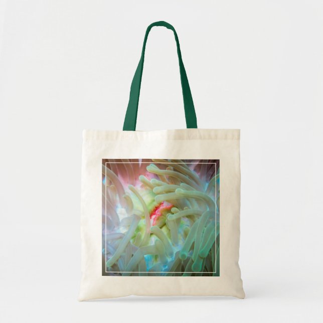 Bolsa Tote Anêmona de mar colorido (Frente)