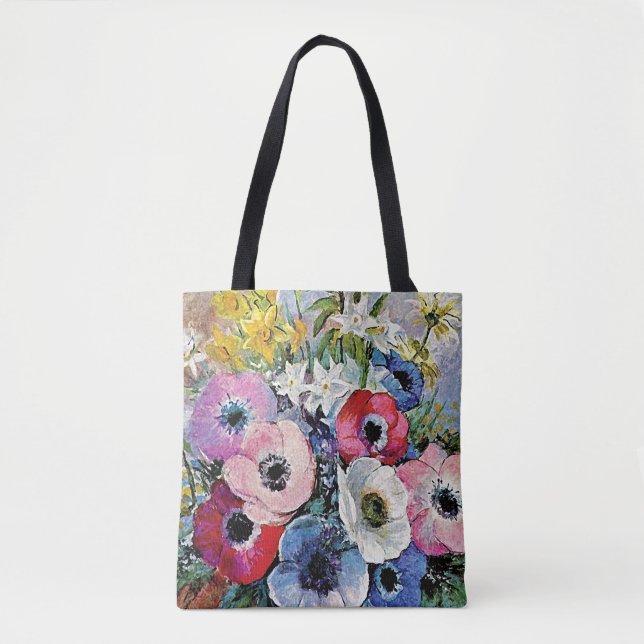 Bolsa Tote Anêmonas Flores - Simbolismo Arte Fina de Odilon R (Frente)