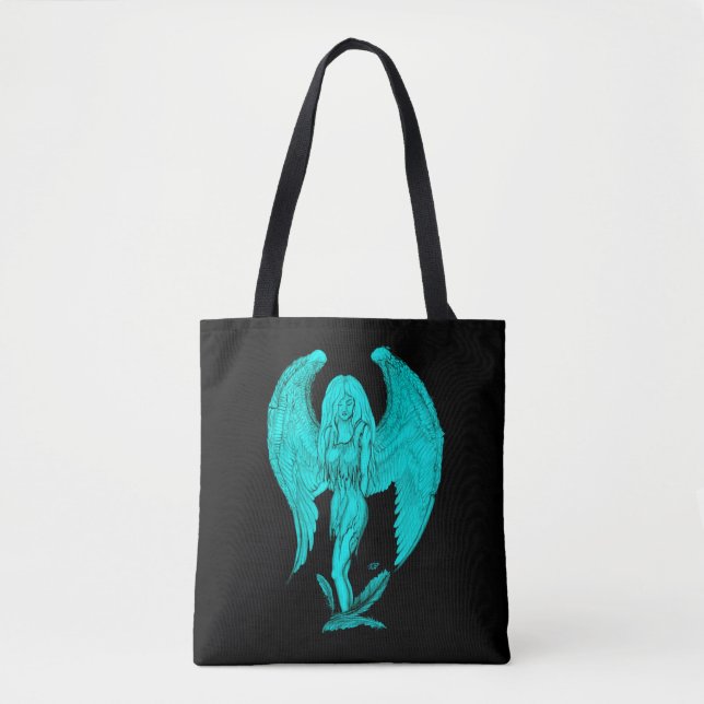 Bolsa Tote Angel, Black and Green design (Frente)