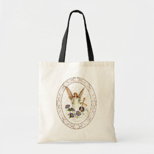 Bolsa Tote Angel Com Flores De Cruz E Clematis