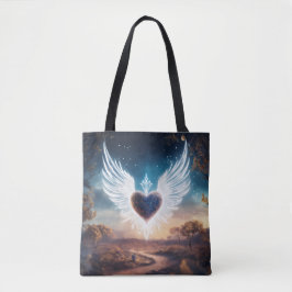 Bolsa Tote Angel Wings formando uma forma cardíaca