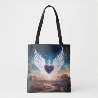 Bolsa Tote Angel Wings formando uma forma cardíaca