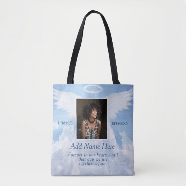 Bolsa Tote Angel Wings Memory Photo Memorial (Frente)