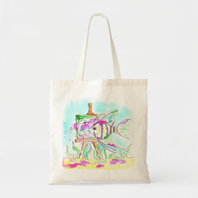 Bolsa Tote Angelfish Artist Painting (Frente)