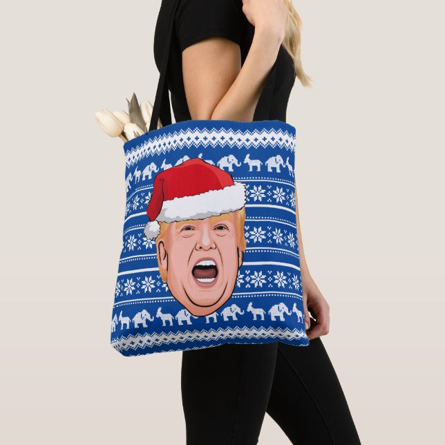 Bolsa Tote Angry Donald Trump Christmas (Close Up)