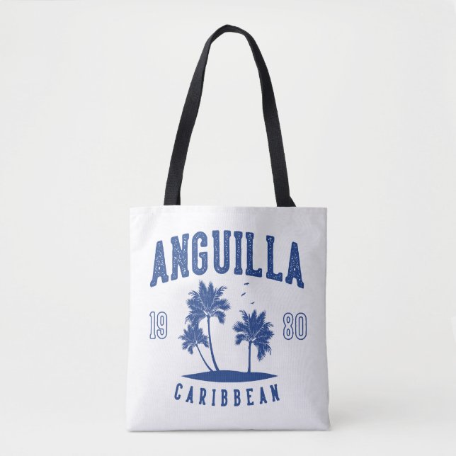 Bolsa Tote Anguilla Caribbean Palm Tree 1980 (Frente)