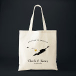 Bolsa Tote Anguilla Wedding Bag, Preto e Dourado<br><div class="desc">Saco de presentes de boas-vindas para convidados fora da cidade para o seu casamento,  com a imagem de Anguilla,  com coração de ouro. Encha a bolsa com seus doces favoritos.</div>