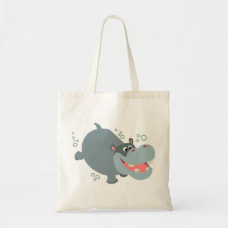 Bolsa Tote Animação de Natação em Cubo Hippo Bag