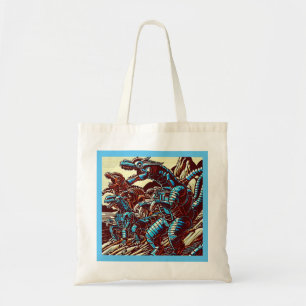 Bolsa Tote Animação Fantasy Dinosaur Robots - Corte 3