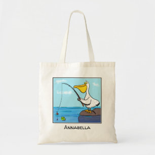 Bolsa Tote Animação pelicana de pesca