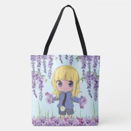 Bolsa Tote animadora feliz com flores