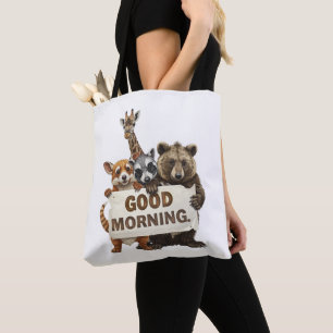 Bolsa Tote Animais, Bom Dia,