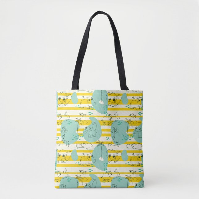 Bolsa Tote Animais bonitos que jogam com água 2 (Frente)