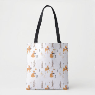 Bolsa Tote Animais da Floresta de Inverno Aconchegante Natal