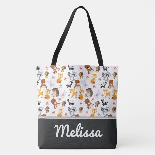Bolsa Tote Animais da floresta | personalizado (Frente)
