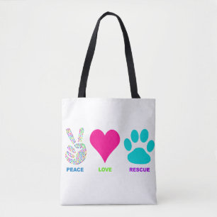 Bolsa Tote Animais de estimação do salvamento do amor da pa