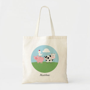 Bolsa Tote Animais De Fazenda Caçados Filhos De Saco