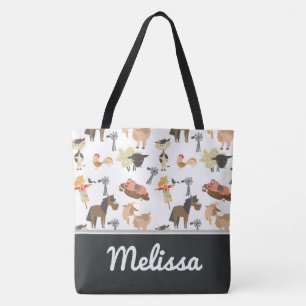 Bolsa Tote Animais de fazenda do Barnyard   personalizado
