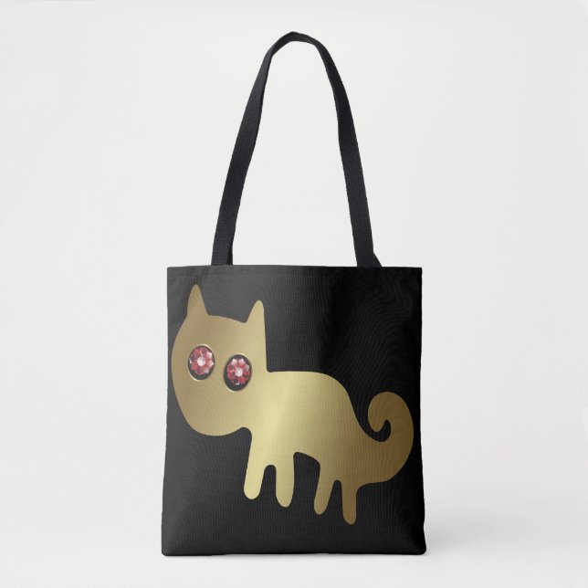 Bolsa Tote Animais de Geoglifos de Gatos Vermelhos (Frente)