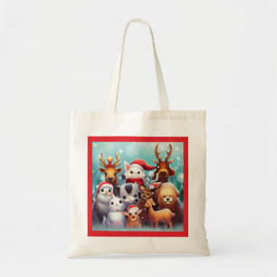 Bolsa Tote Animais de Natal 2 Saco de Tote