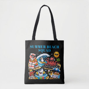 Bolsa Tote Animais Divertidos na Festa de Praia de Verão - DJ