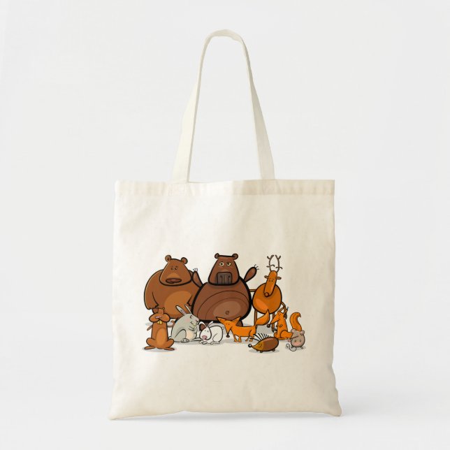 Bolsa Tote Animais Florestais Engraçados (Frente)