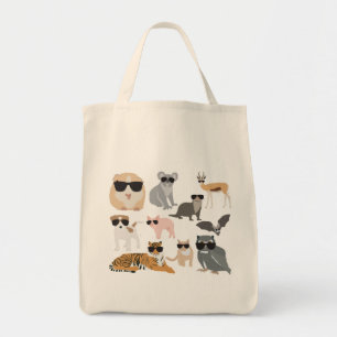 Bolsa Tote Animais legal e Engraçados Vestindo óculos escur