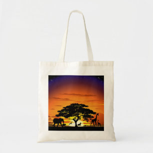 Bolsa Tote Animais Selvagens em Savannah Sunset tote bag