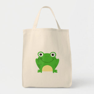 Bolsa Tote Animal bonito verde anfíbio dos desenhos animados