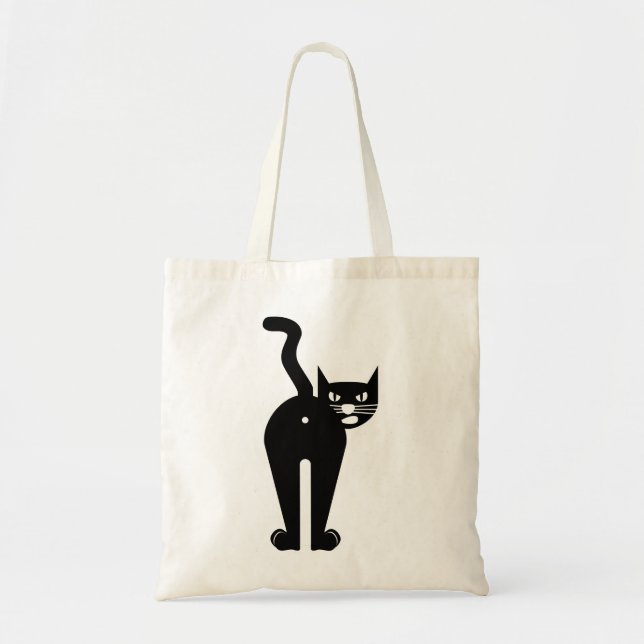 Bolsa Tote Animal Cat Mammal Silhouette (Frente)