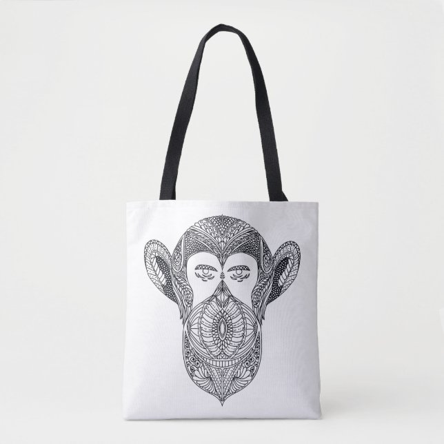 Bolsa Tote Animal selvagem do Doodle 2 da floresta (Frente)