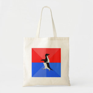 Bolsa Tote Animal social confuso Meme do conselho do pinguim